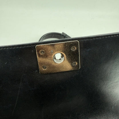 Chanel Medium Black Lambskin Ruthenium Hardware Le Boy Flap Bag