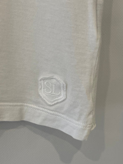 Saint Laurent White Cropped Short-Sleeve T-Shirt with Logo Detail Size S (UK 8)