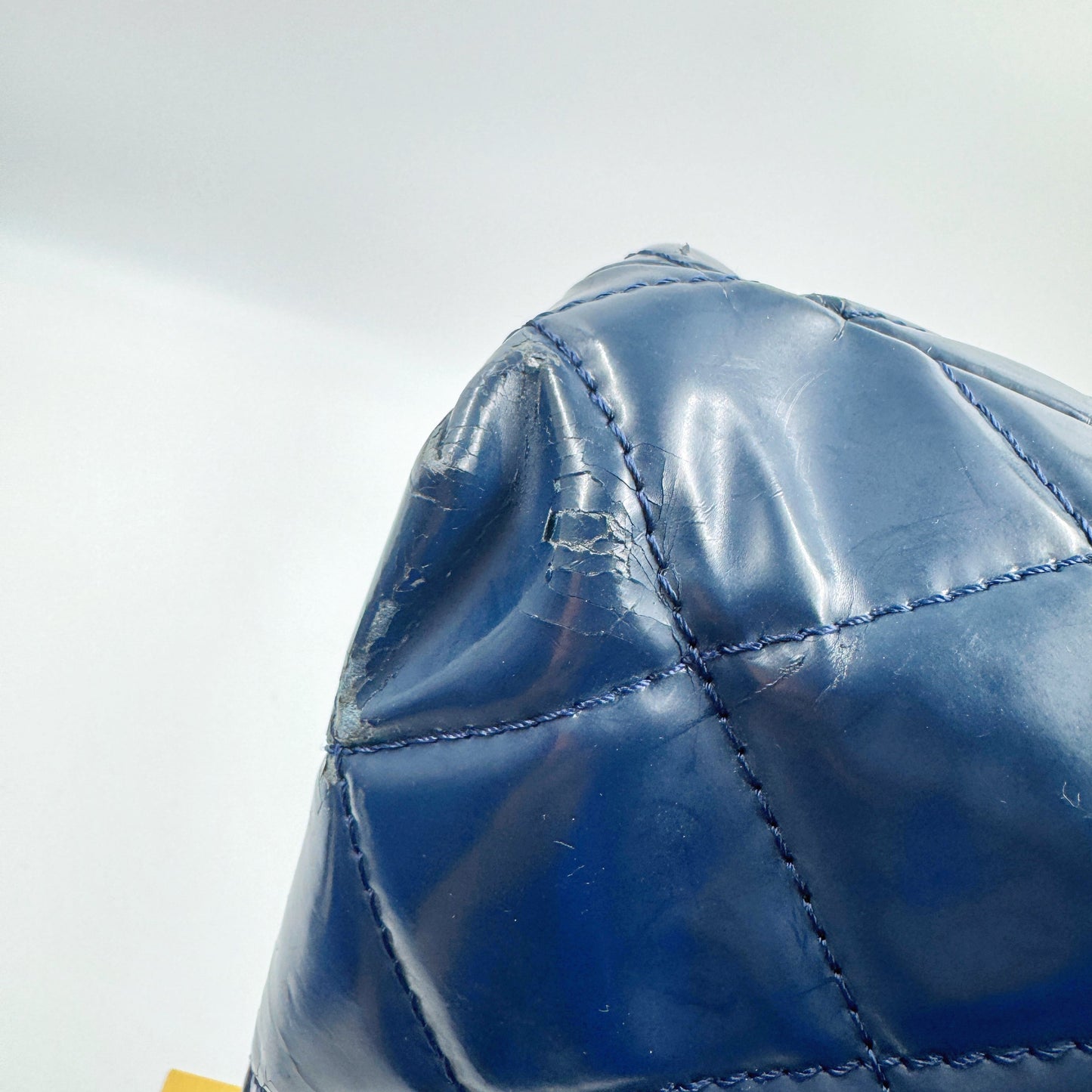 Chanel Quilted In the Business navy blue patent leather Flap bag TWS