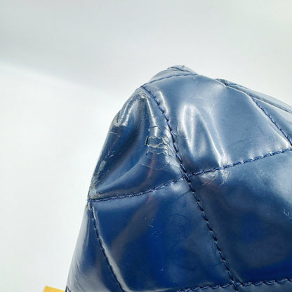 Chanel Quilted In the Business navy blue patent leather Flap bag TWS