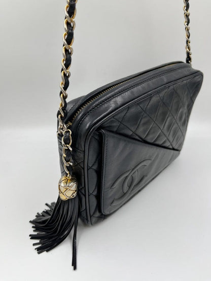 Chanel Camera Bag Lambskin Black Crossbody Bag 4