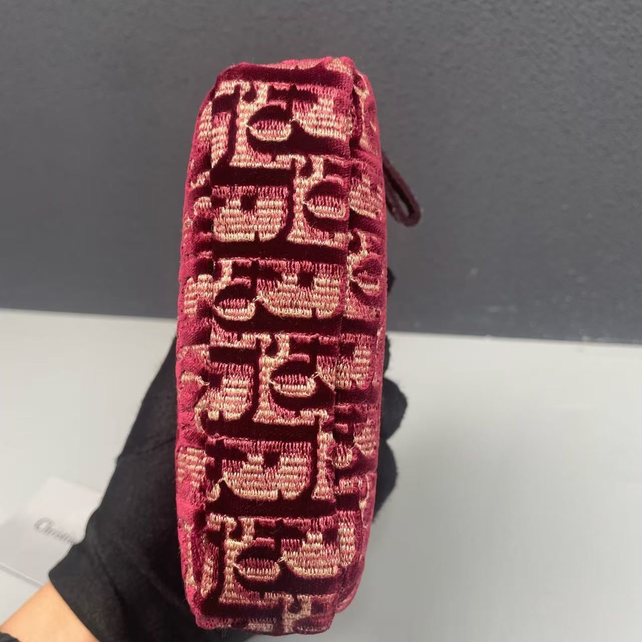 Pre-owned Dior Small Coin Pouch Burgundy Oblique, 2021