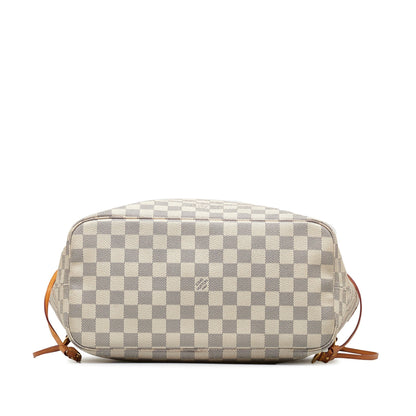 White Louis Vuitton Damier Azur Neverfull MM Tote Bag