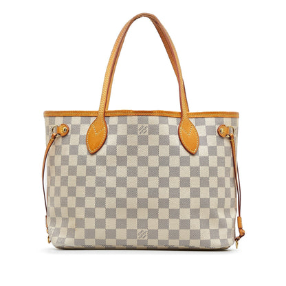 White Louis Vuitton Damier Azur Neverfull PM Tote Bag