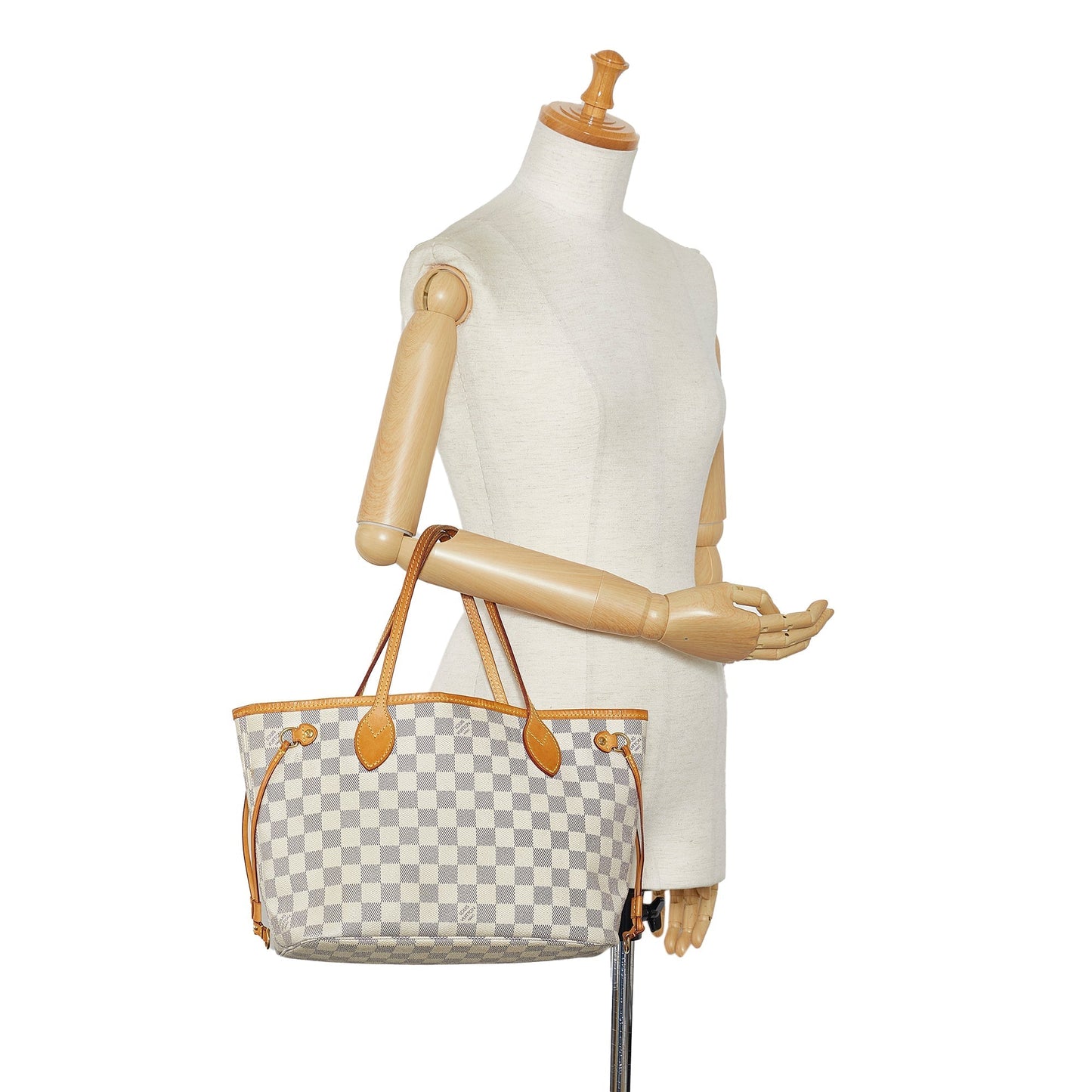 White Louis Vuitton Damier Azur Neverfull PM Tote Bag