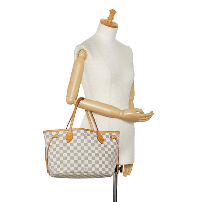 White Louis Vuitton Damier Azur Neverfull PM Tote Bag