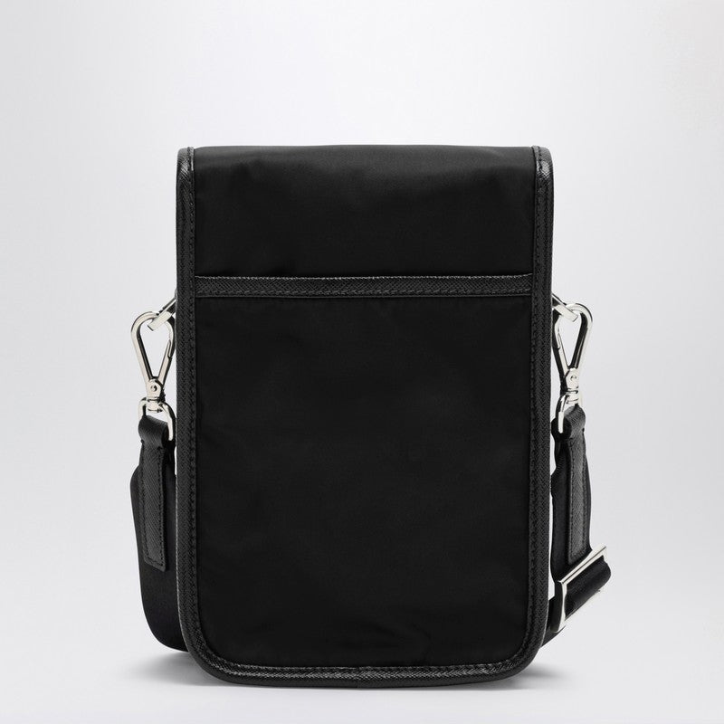 Prada Small Messenger Bag In Black Re-Nylon Men