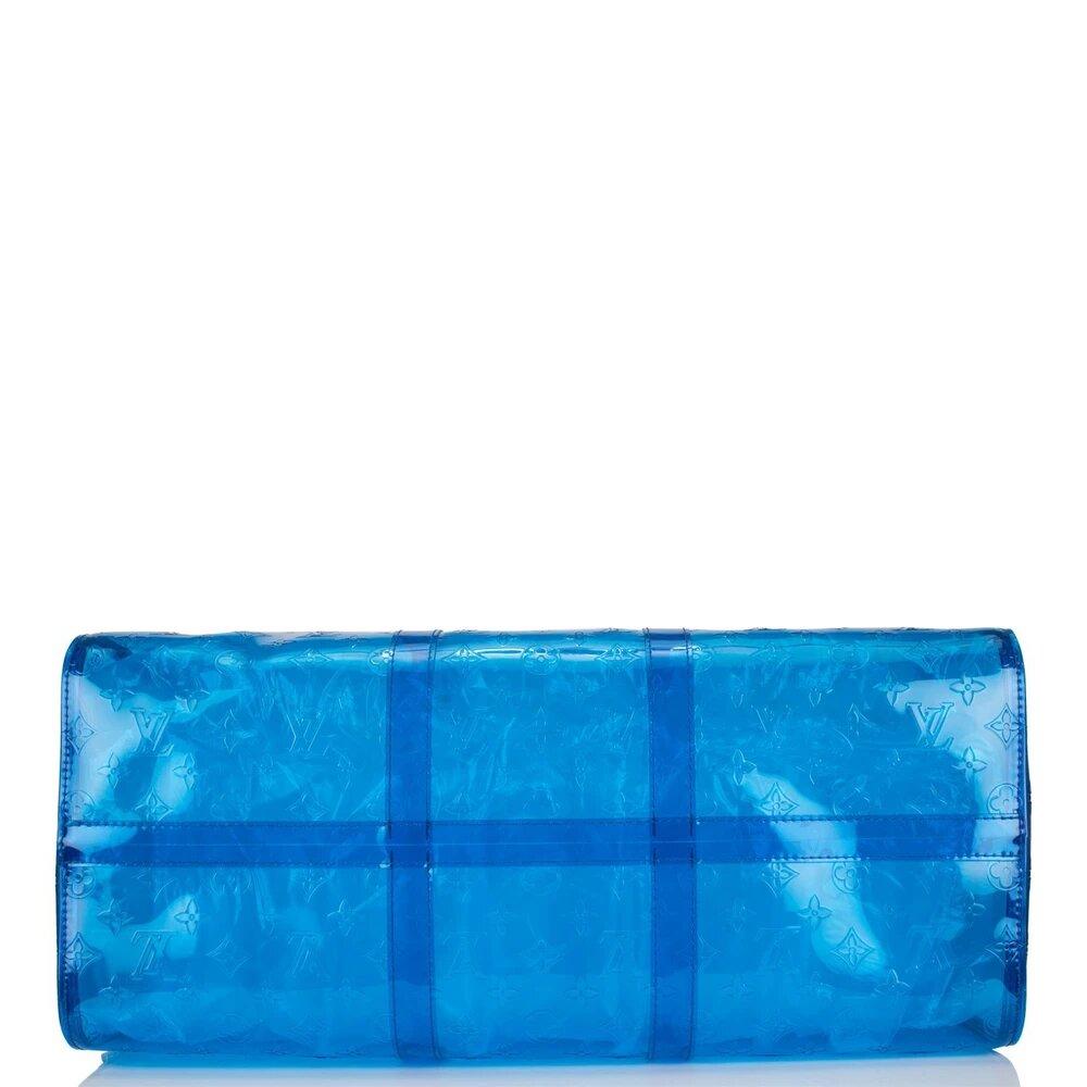 Louis Vuitton Keepall Bandouliere Monogram 50 Blue PVC
