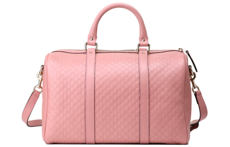 (WMNS) GUCCI Logo Embossing Cowhide Large Capacity Boston handbag Pink 449646-BMJ1G-5806