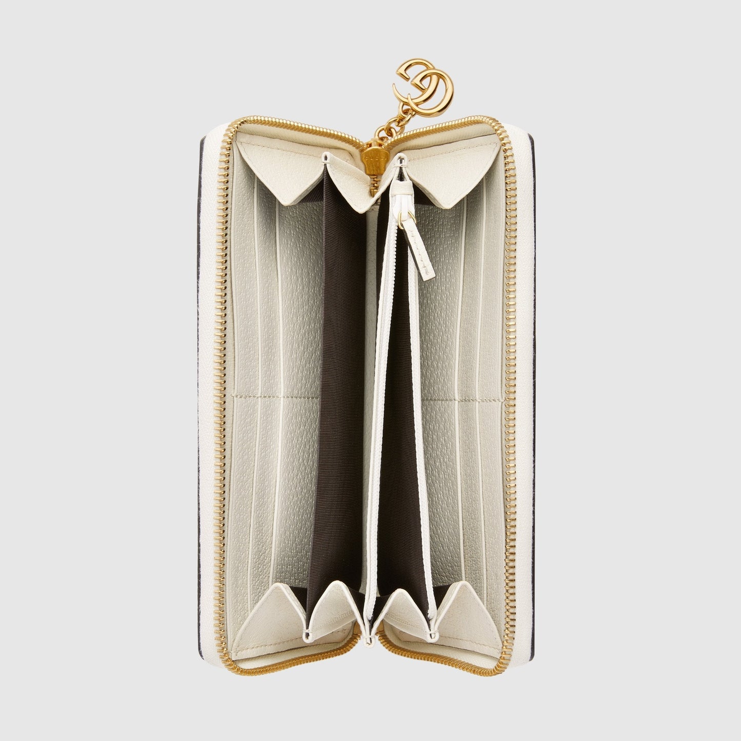 Gucci Ophidia GG Flora Zip Around Wallet White