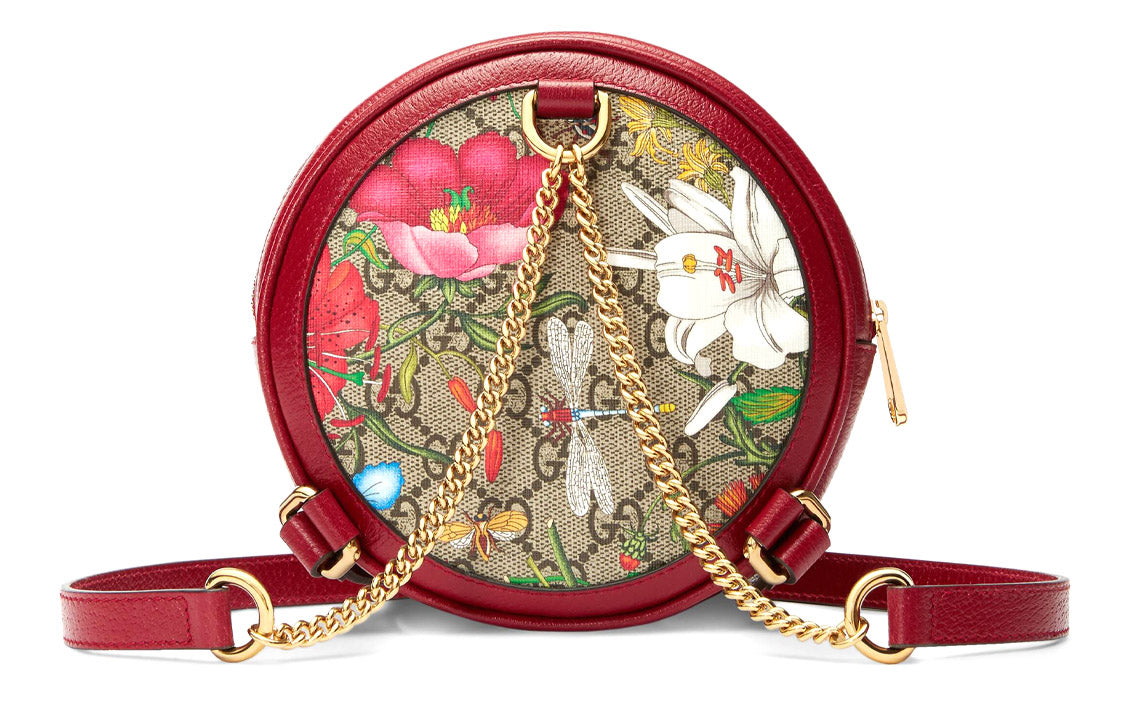 (WMNS) GUCCI Ophidia GG Flora Mini Backpack 'Red' 598661-92YBC-8722