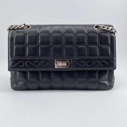 Chanel 2.55 chocolate bar rhinestone chain shoulder bag TWS