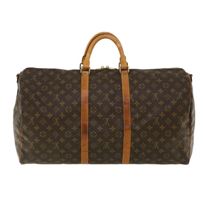LOUIS VUITTON Monogram Keepall Bandouliere 55 Boston Bag M41414 LV Auth 32935