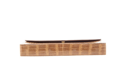 Prada Brown Embossed Box Clutch