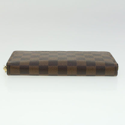 LOUIS VUITTON Damier Ebene Zippy Wallet Long Wallet N41661 LV Auth 33207