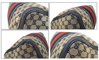 GUCCI Vintage Web Medium Original GG Boston Bag with Signature Web