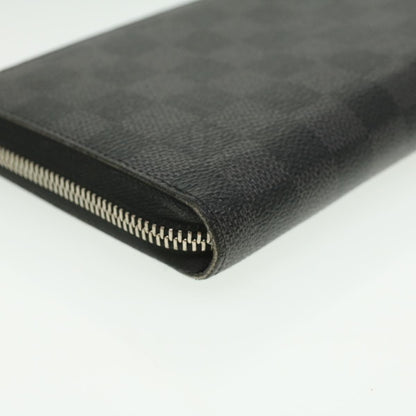 LOUIS VUITTON Damier Graphite Zippy Organizer Wallet Trunk N63182 LV Auth 34100
