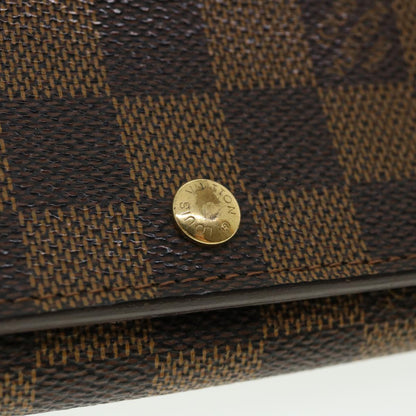 LOUIS VUITTON Damier Ebene Portefeuille Tresor Bifold Wallet N61736 Auth 35561