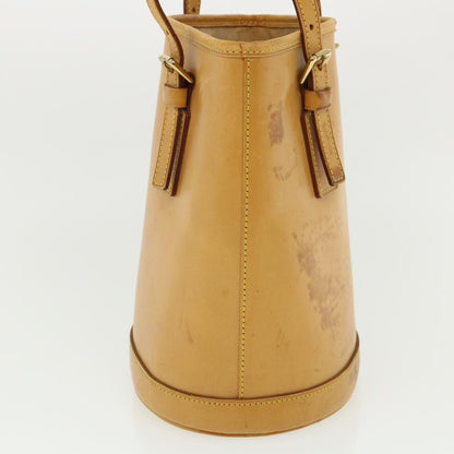 LOUIS VUITTON Nomad Leather Bucket PM Shoulder Bag Beige M85001 LV Auth 36170