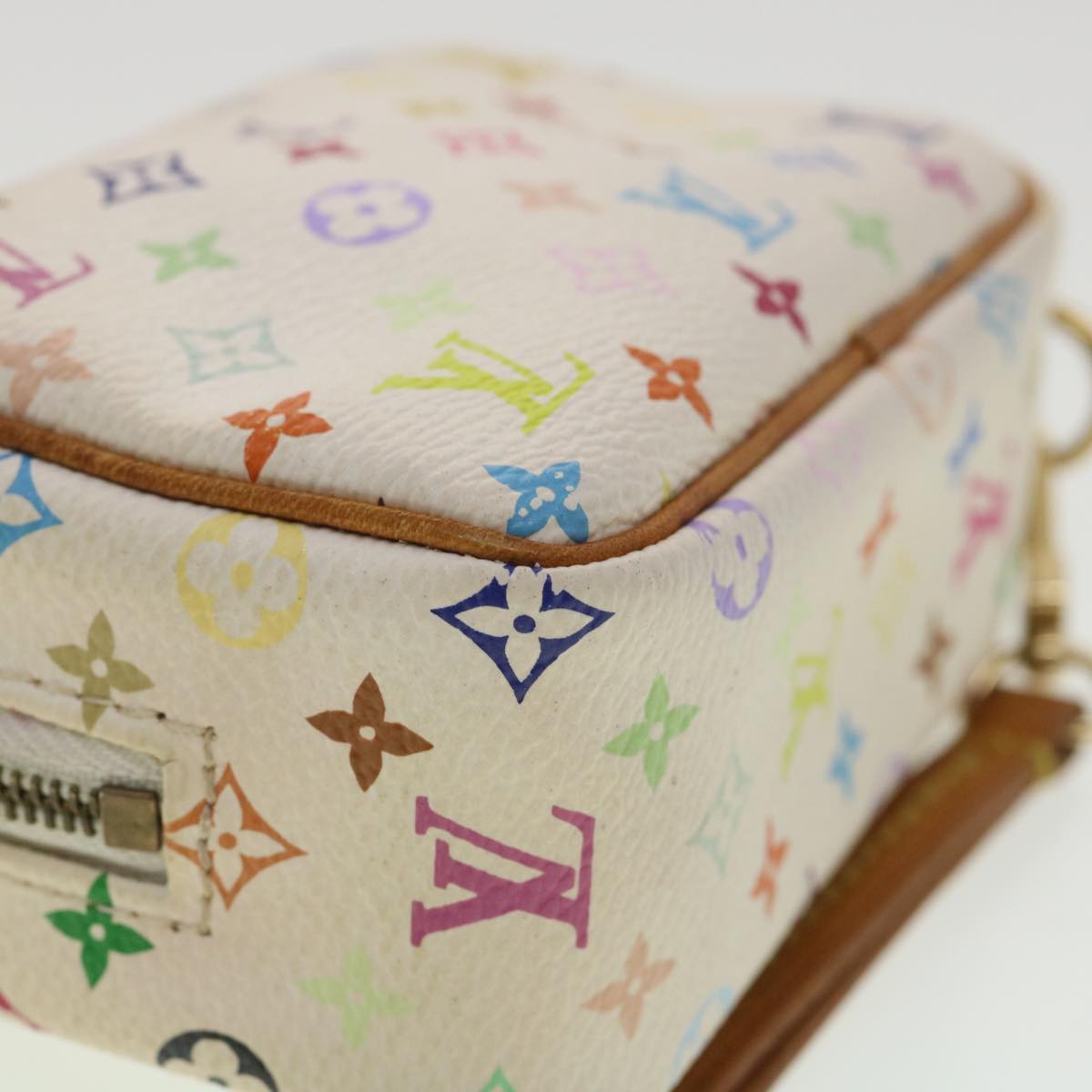 LOUIS VUITTON Monogram Multicolor Trousse Wapity Pouch White M58033 Auth 36551