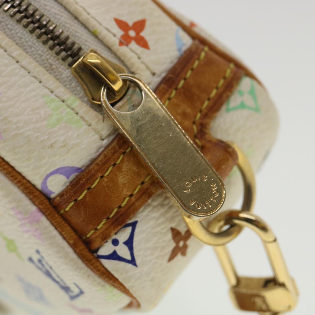 LOUIS VUITTON Monogram Multicolor Trousse Wapity Pouch White M58033 Auth 36551