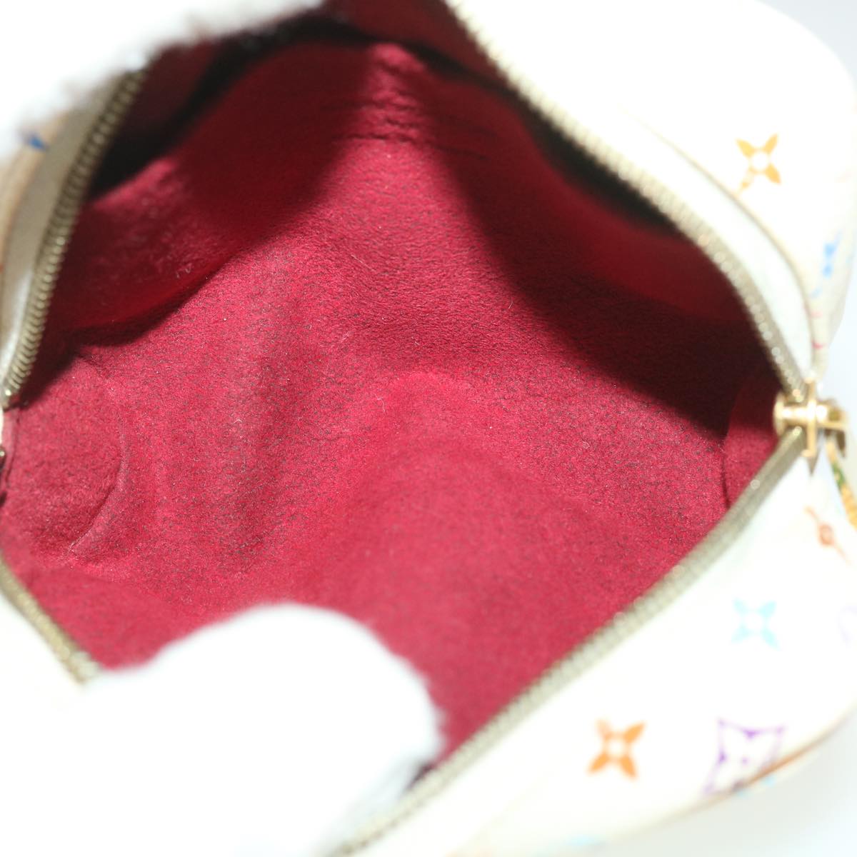 LOUIS VUITTON Monogram Multicolor Trousse Wapity Pouch White M58033 Auth 36551