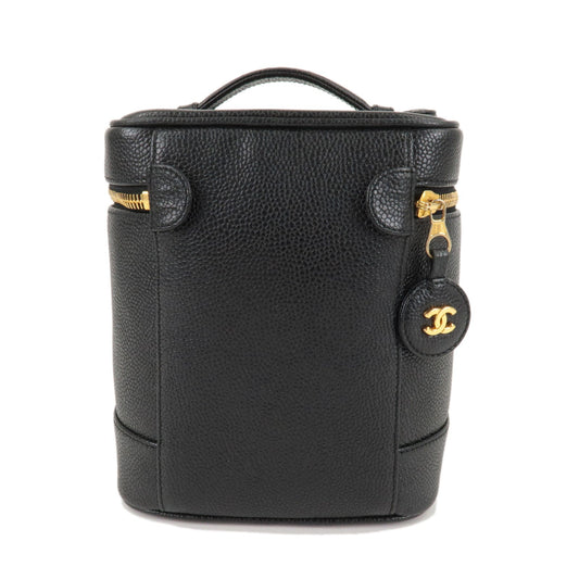 Chanel Caviar Skin Vanity Bag Hand Bag Black A01998