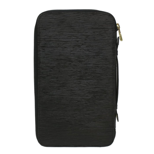 LOUIS VUITTON Epi Organizer Voyage Travel Case Black LV Auth 36811