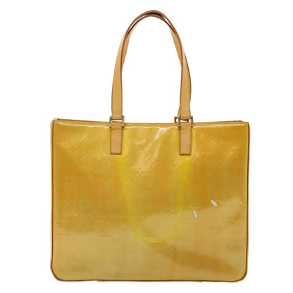 LOUIS VUITTON Monogram Vernis Columbus Tote Bag Beige M91023 LV Auth 37038