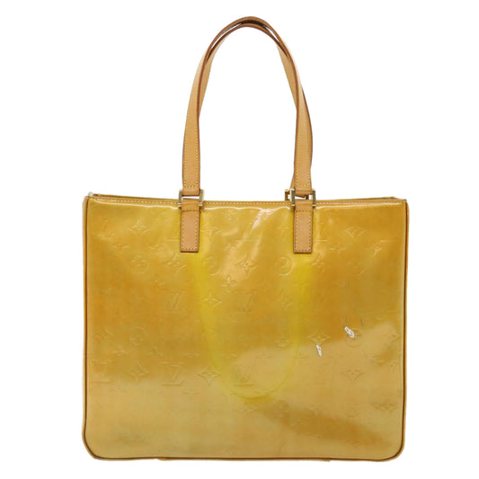 LOUIS VUITTON Monogram Vernis Columbus Tote Bag Beige M91023 LV Auth 37038
