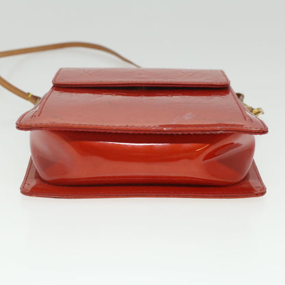 LOUIS VUITTON Monogram Vernis Motto Accessory Pouch Red M91137 LV Auth 37097
