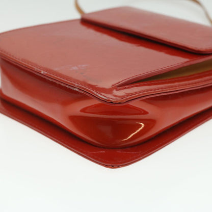 LOUIS VUITTON Monogram Vernis Motto Accessory Pouch Red M91137 LV Auth 37097