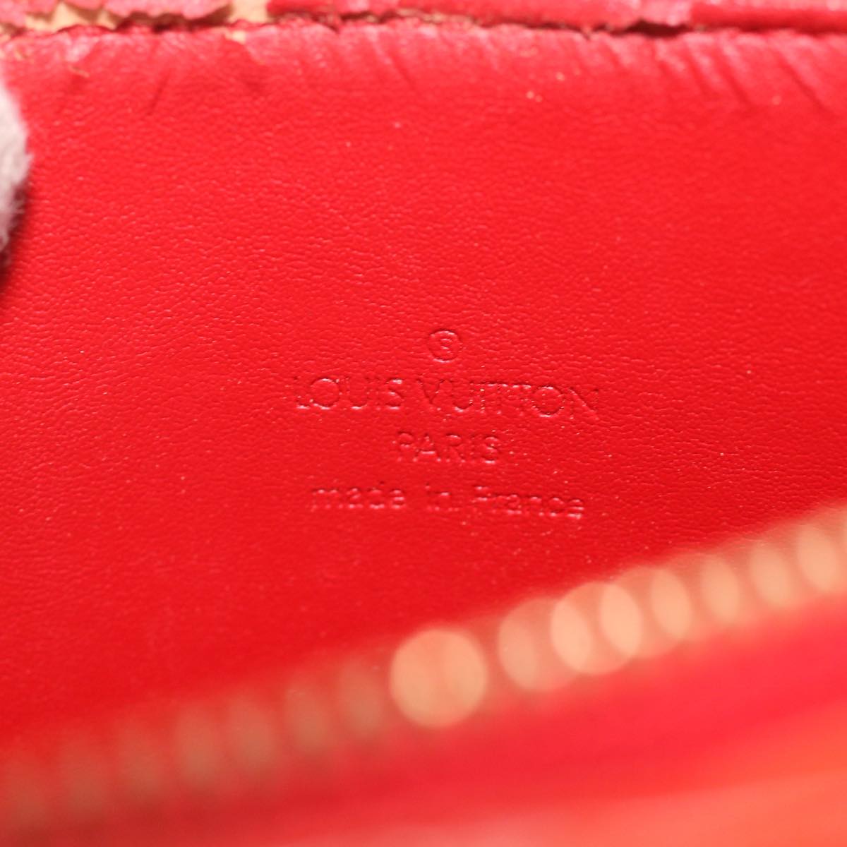 LOUIS VUITTON Monogram Vernis Motto Accessory Pouch Red M91137 LV Auth 37097