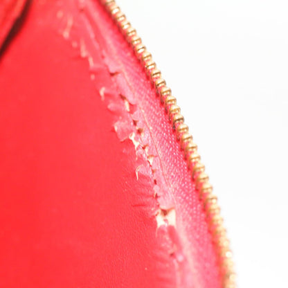 LOUIS VUITTON Monogram Vernis Motto Accessory Pouch Red M91137 LV Auth 37097