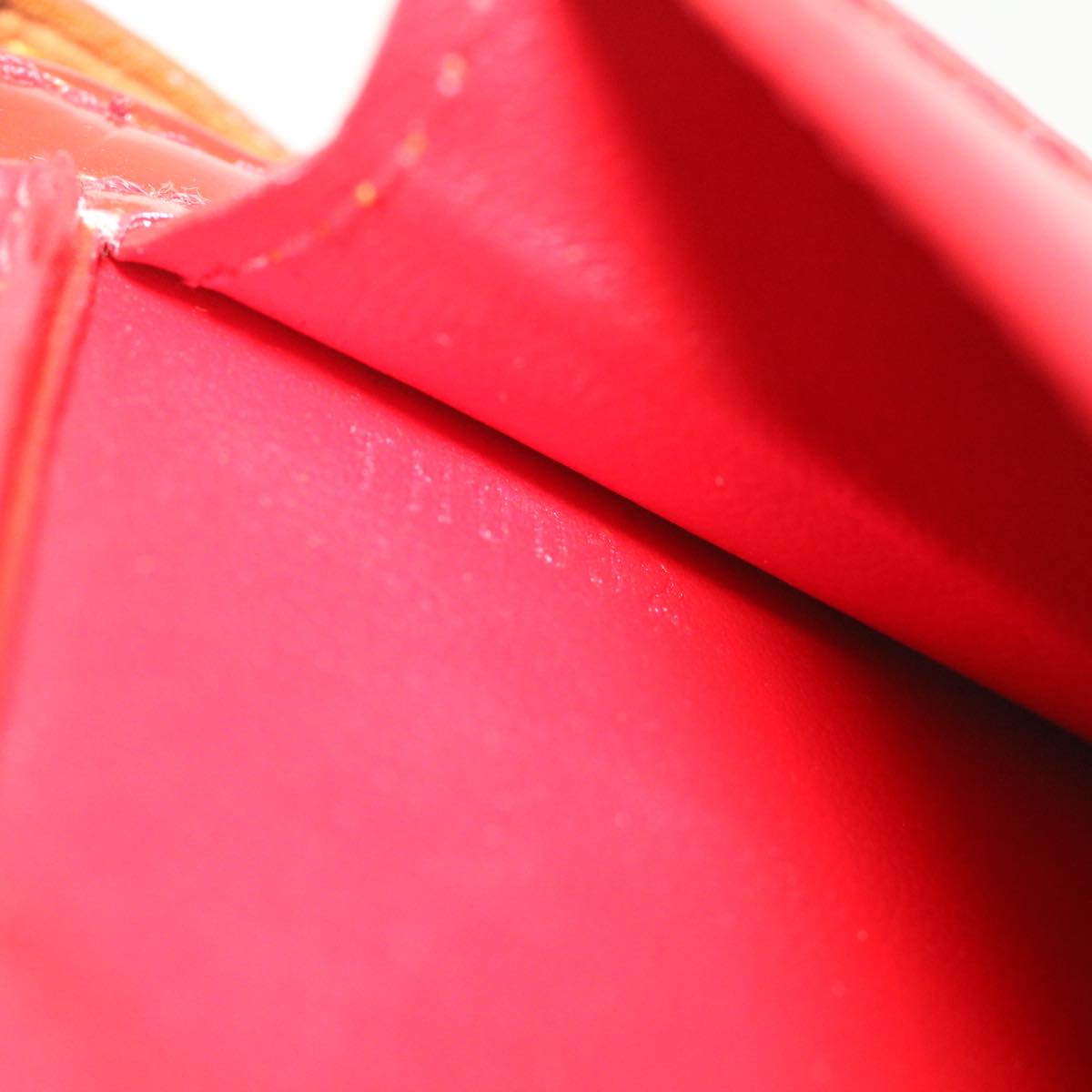 LOUIS VUITTON Monogram Vernis Motto Accessory Pouch Red M91137 LV Auth 37097