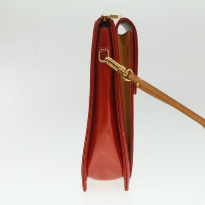 LOUIS VUITTON Monogram Vernis Motto Accessory Pouch Red M91137 LV Auth 37097