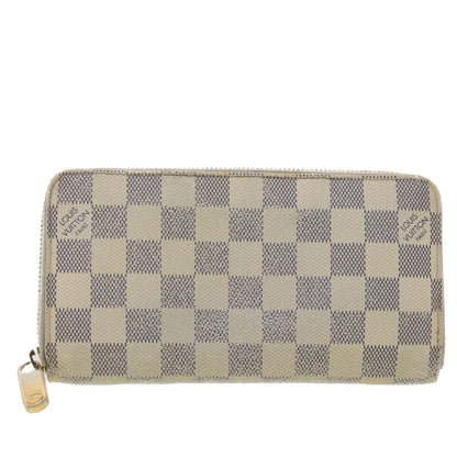 LOUIS VUITTON Damier Azur Zippy Wallet Long Wallet N60019 LV Auth 37850