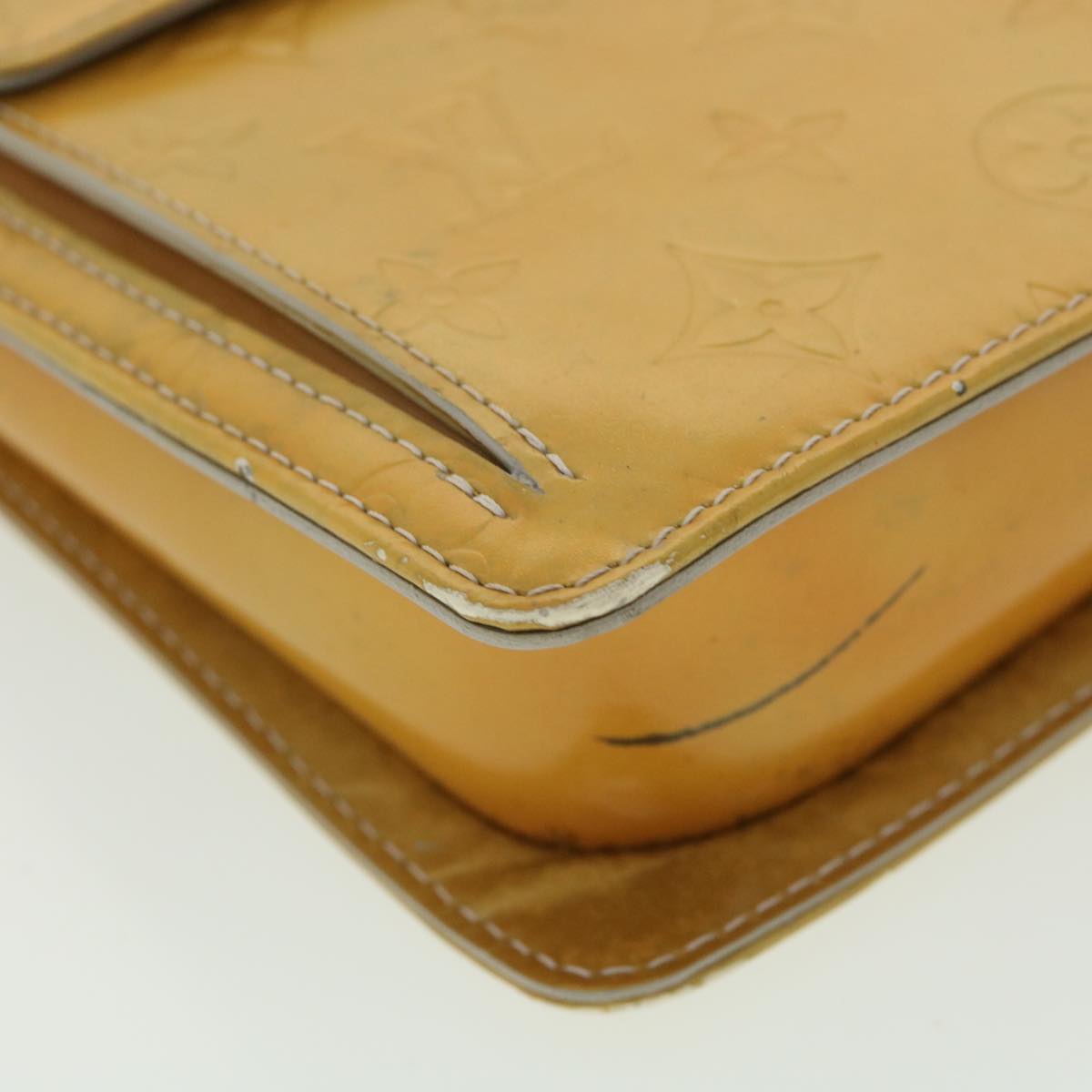 LOUIS VUITTON Monogram Vernis Mott Accessory Pouch Gris M91030 LV Auth 37907