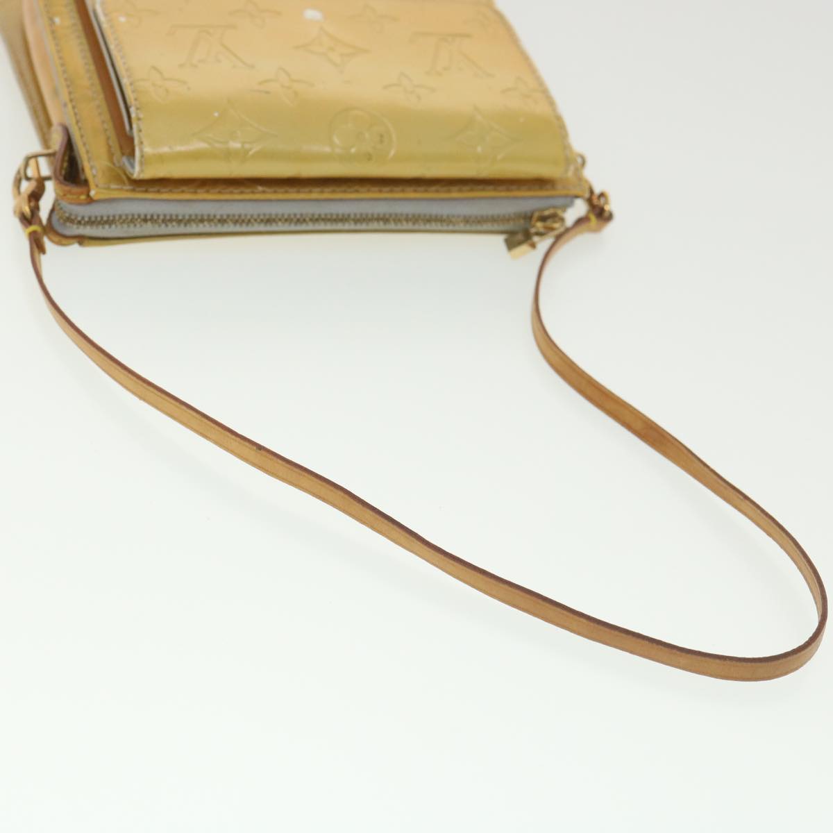 LOUIS VUITTON Monogram Vernis Mott Accessory Pouch Gris M91030 LV Auth 37907