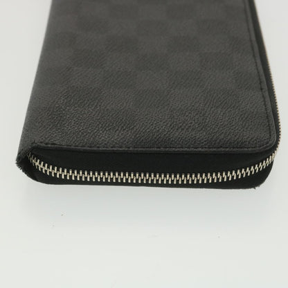 LOUIS VUITTON Damier Graphite Zippy Organizer Long Wallet N63077 LV Auth 38242