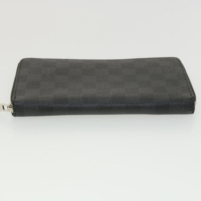 LOUIS VUITTON Damier Graphite Zippy Organizer Long Wallet N63077 LV Auth 38242