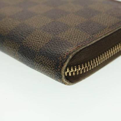 LOUIS VUITTON Damier Ebene Zippy Wallet Long Wallet N41661 LV Auth 38366