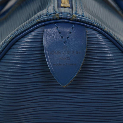 LOUIS VUITTON Epi Speedy 30 Hand Bag Toledo Blue M43005 LV Auth 38527