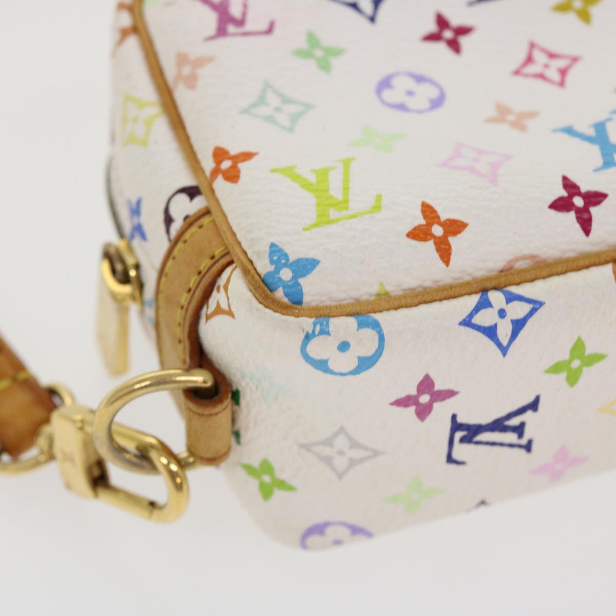 LOUIS VUITTON Monogram Multicolor Trousse Wapity Pouch White M58033 Auth 38926