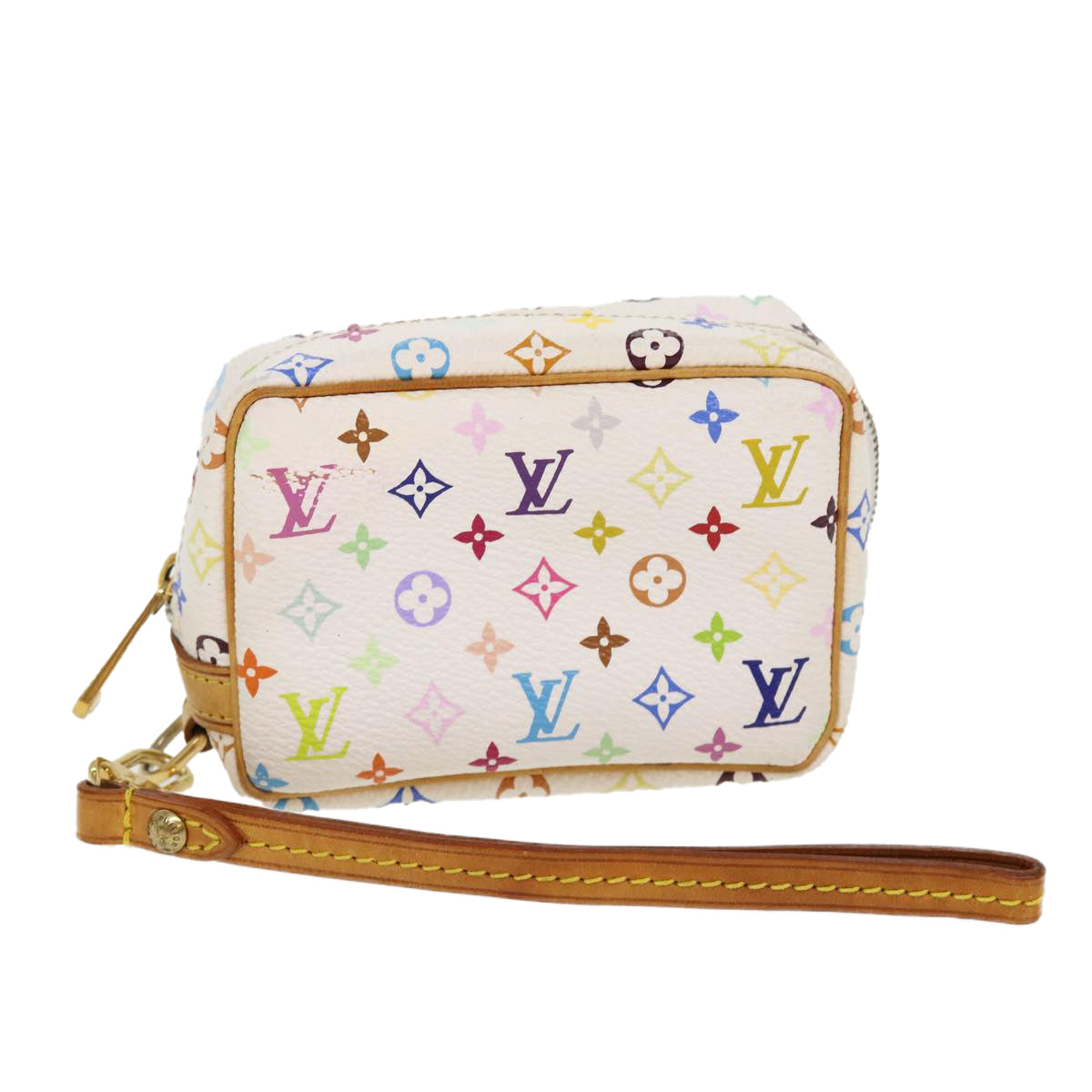 LOUIS VUITTON Monogram Multicolor Trousse Wapity Pouch White M58033 Auth 38926