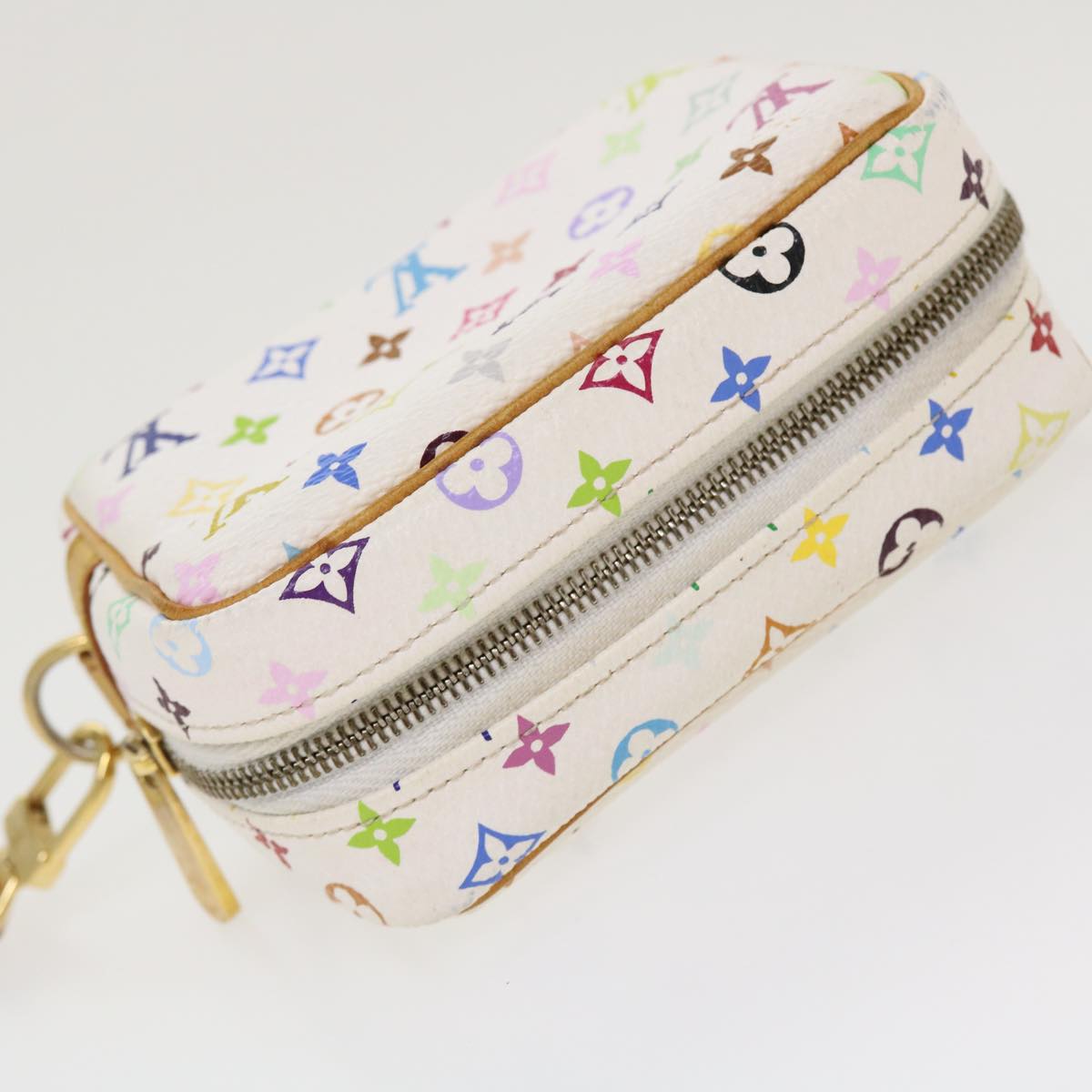LOUIS VUITTON Monogram Multicolor Trousse Wapity Pouch White M58033 Auth 38926