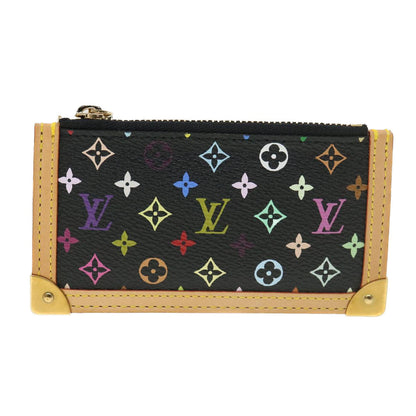 LOUIS VUITTON Multicolor Pochette Cles Coin Purse Black M92654 LV Auth 39201A
