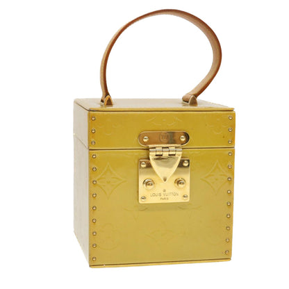 LOUIS VUITTON Monogram Vernis Bleecker Cosmetic Pouch Beige M91002 Auth 39256