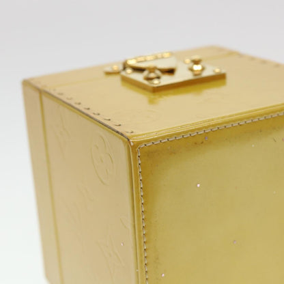 LOUIS VUITTON Monogram Vernis Bleecker Cosmetic Pouch Beige M91002 Auth 39256