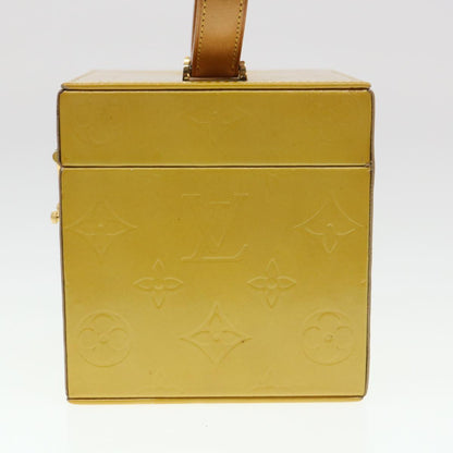 LOUIS VUITTON Monogram Vernis Bleecker Cosmetic Pouch Beige M91002 Auth 39256